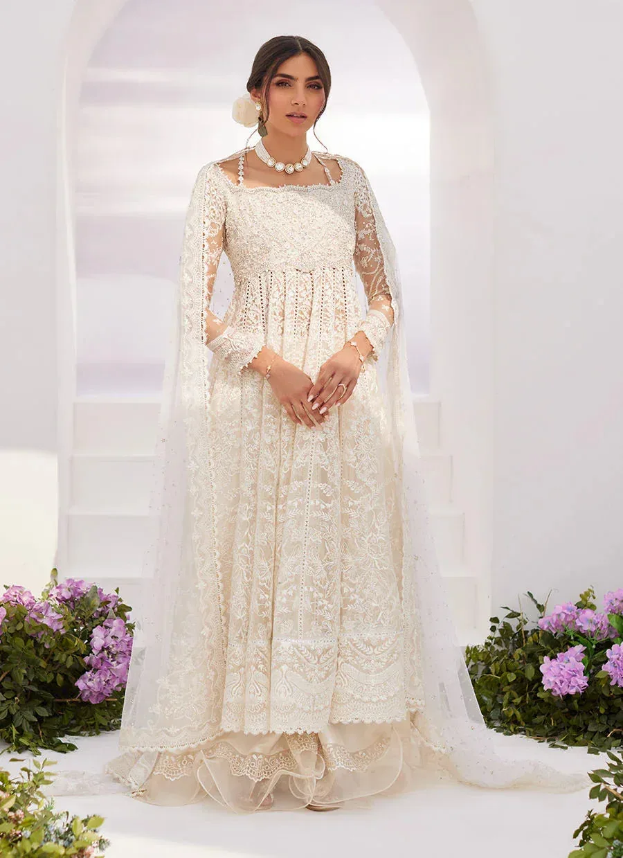 Farah Talib Aziz Zaza Luxe Pret 24 Silver Raw Silk – view 1 – Poshaq