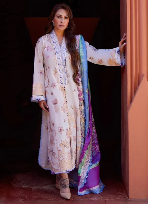 Farah Talib Aziz Suay Lawn 24 Ivory Jacquard – view 1 – Poshaq