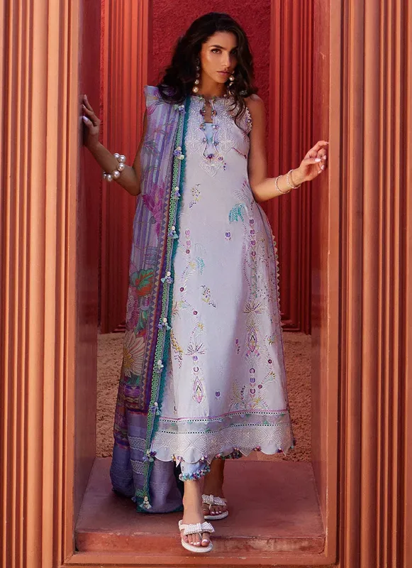 Farah Talib Aziz Suay Lawn 24 Blue Jacquard – view 1 – Poshaq