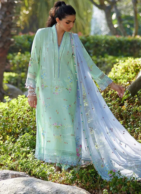 Farah Talib Aziz Suay Lawn 24 Green Jacquard – view 1 – Poshaq