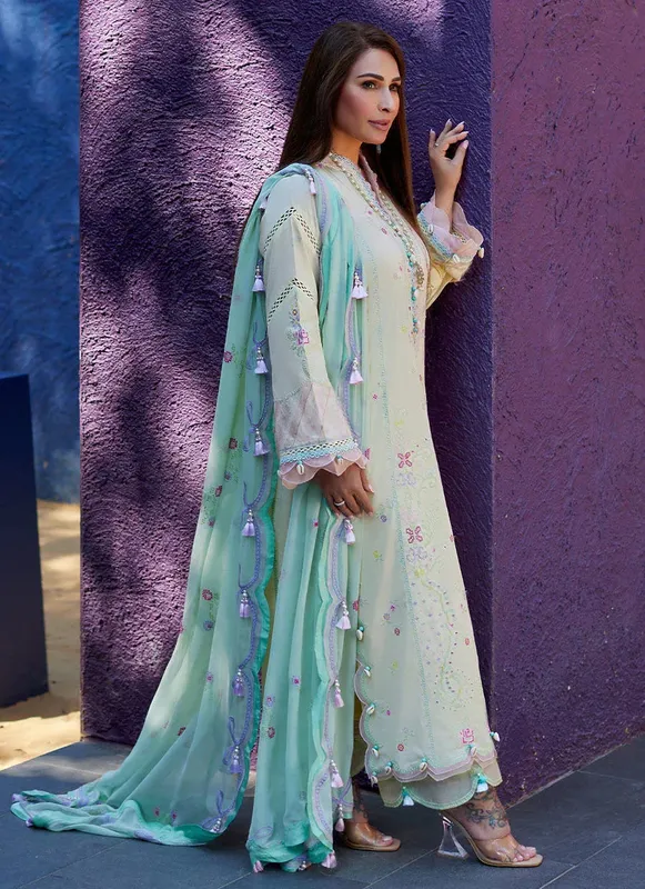 Farah Talib Aziz Suay Lawn 24 Yellow Jacquard – view 1 – Poshaq