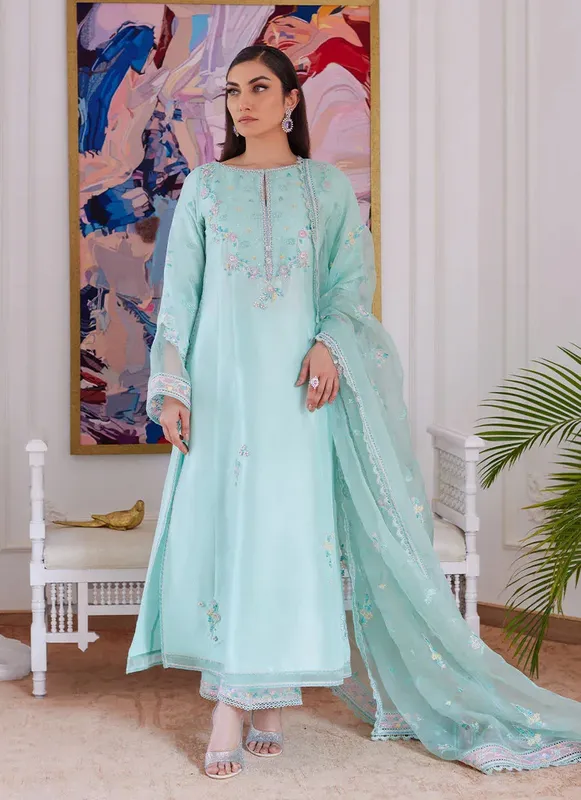 Farah Talib Aziz Luna Eid Collection 24 Pink Raw Silk – view 1 – Poshaq