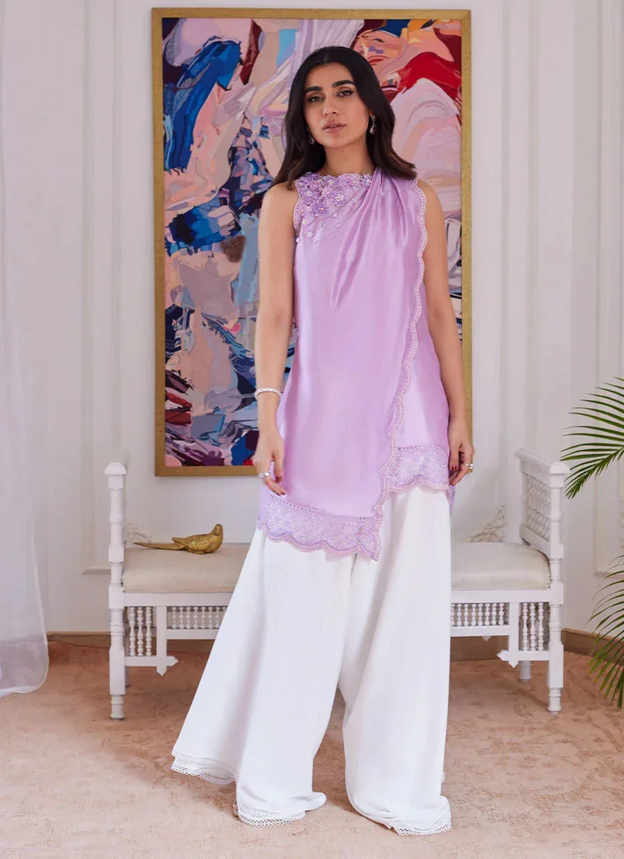Farah Talib Aziz Luna Eid Collection 24 Lavender Raw Silk – view 1 – Poshaq