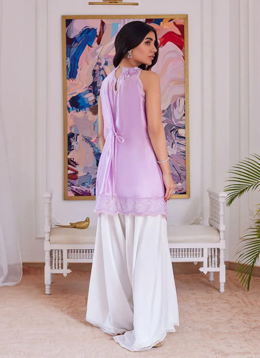 Farah Talib Aziz Luna Eid Collection 24 Lavender Raw Silk – view 2 – Poshaq