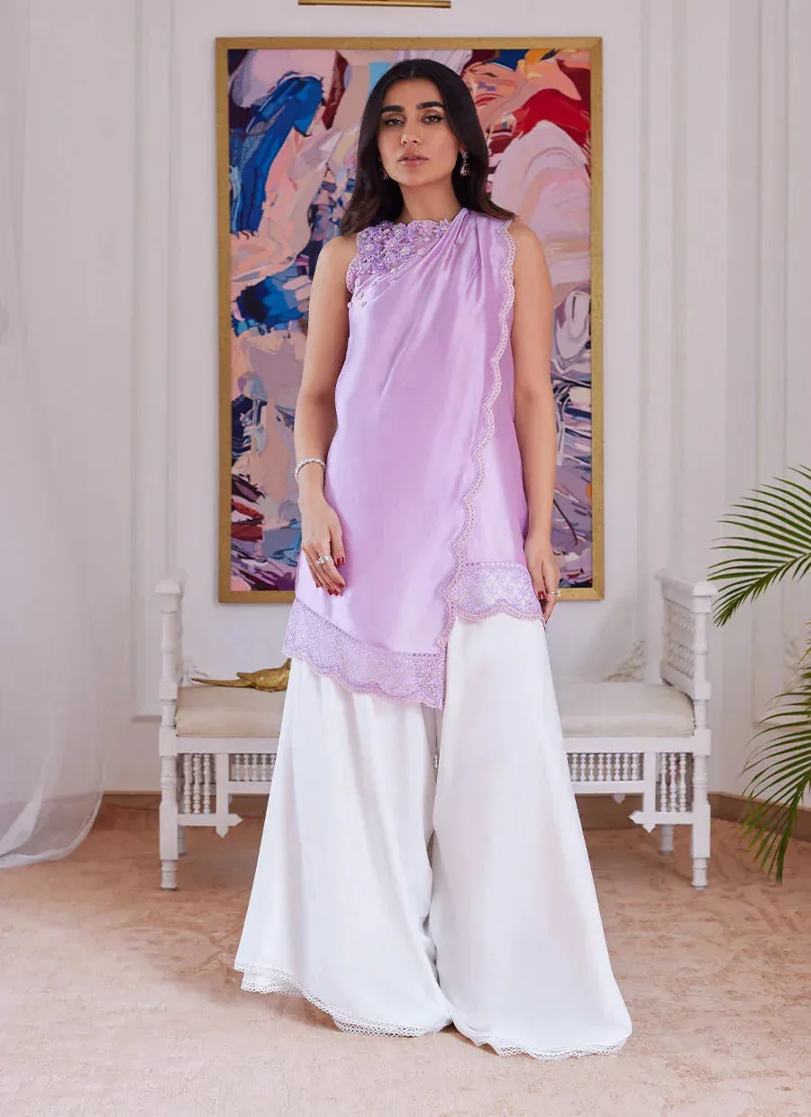 Farah Talib Aziz Luna Eid Collection 24 Lavender Raw Silk – view 7 – Poshaq