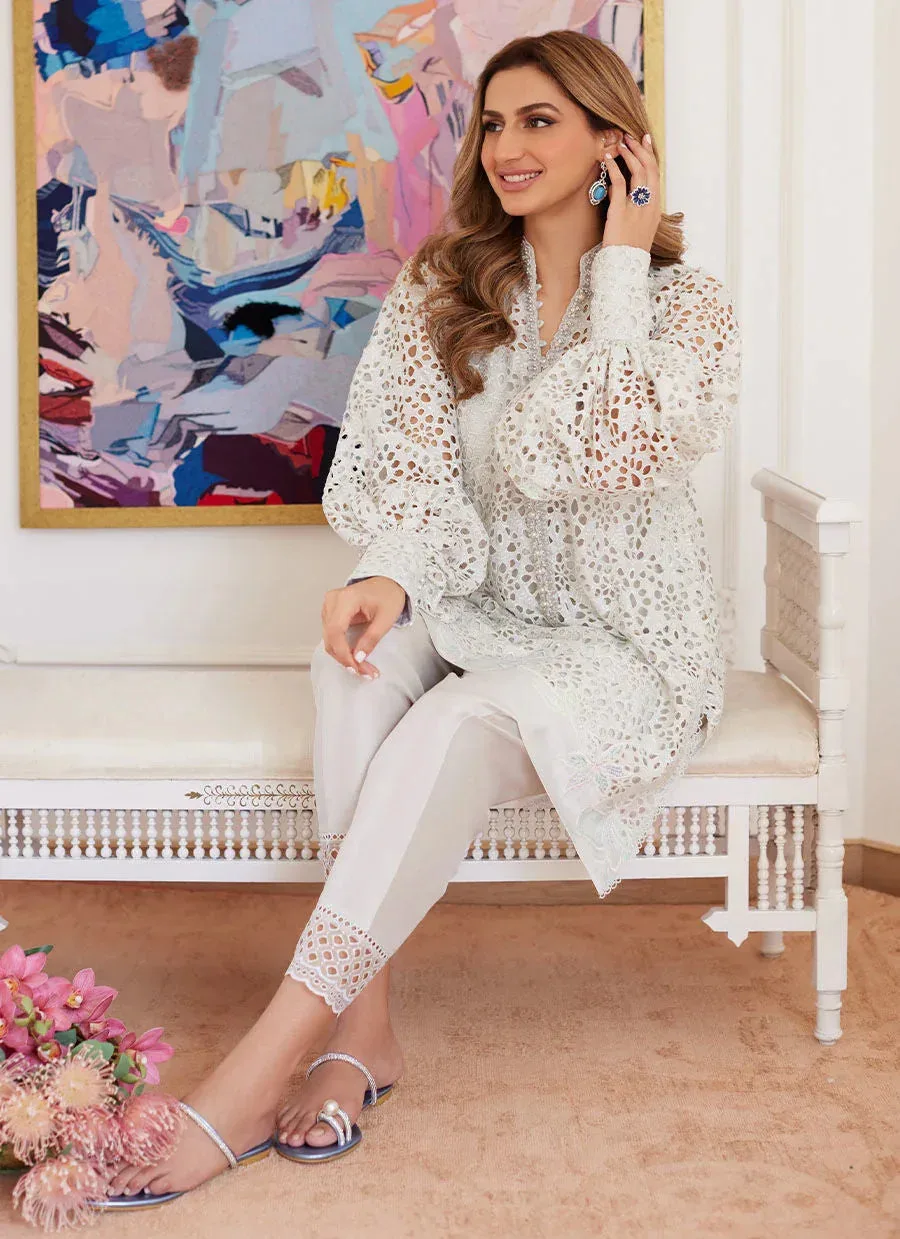 Farah Talib Aziz Luna Eid Collection 24 Ivory Raw Silk – view 4 – Poshaq