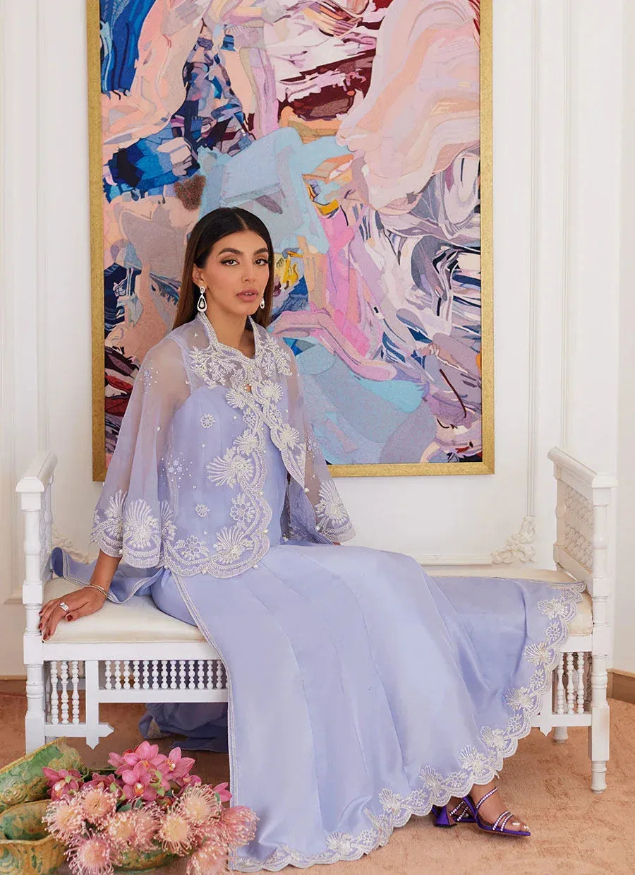 Farah Talib Aziz Luna Eid Collection 24 Lavender Raw Silk – view 3 – Poshaq