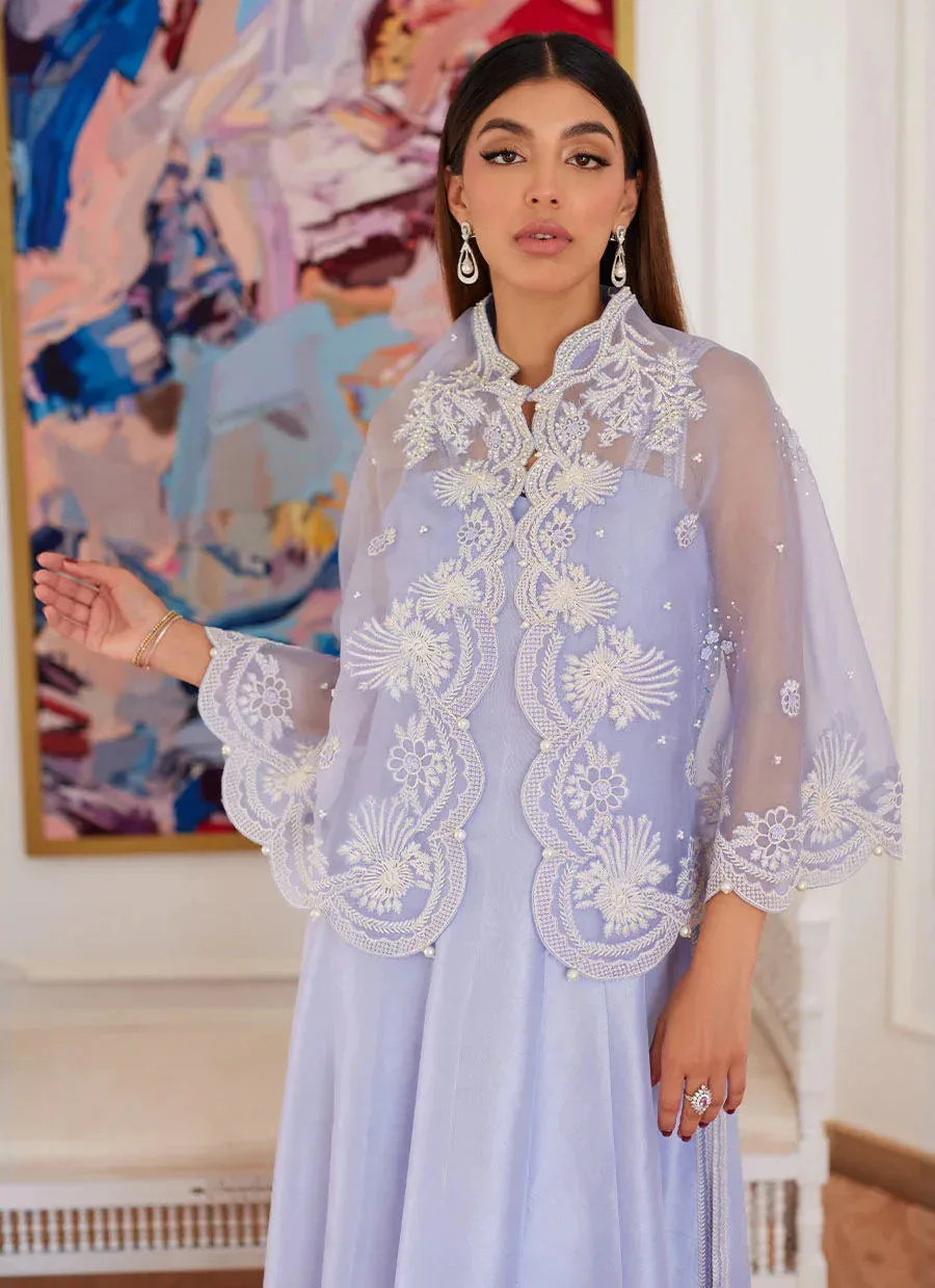 Farah Talib Aziz Luna Eid Collection 24 Lavender Raw Silk – view 6 – Poshaq