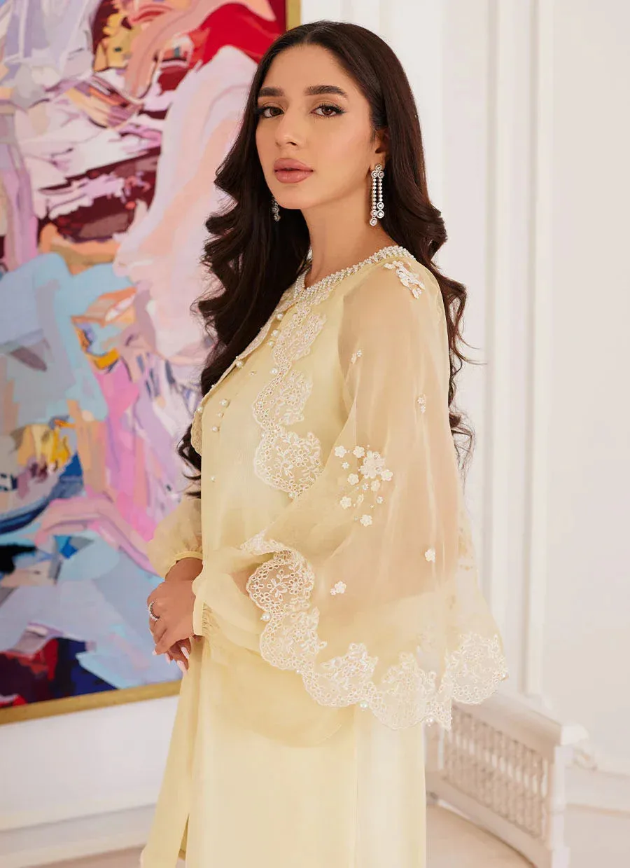 Farah Talib Aziz Luna Eid Collection 24 Yellow Raw Silk – view 6 – Poshaq