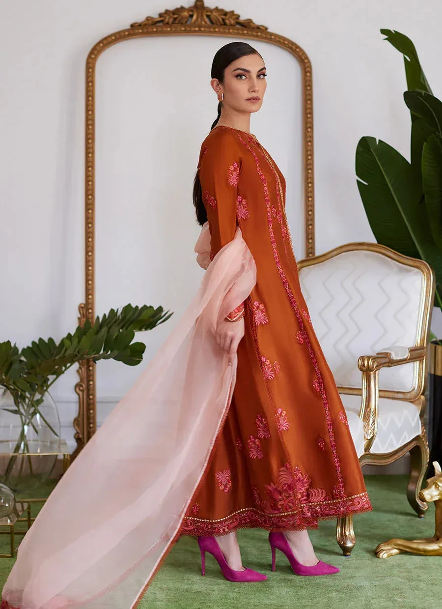 Farah Talib Aziz Luna Eid Collection 24 Pink Raw Silk – view 4 – Poshaq