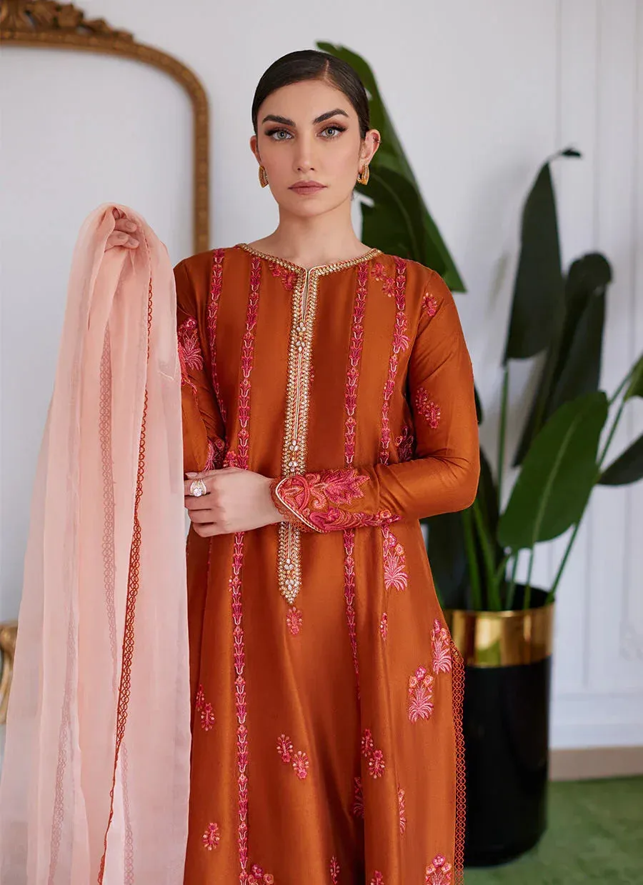 Farah Talib Aziz Luna Eid Collection 24 Pink Raw Silk – view 5 – Poshaq