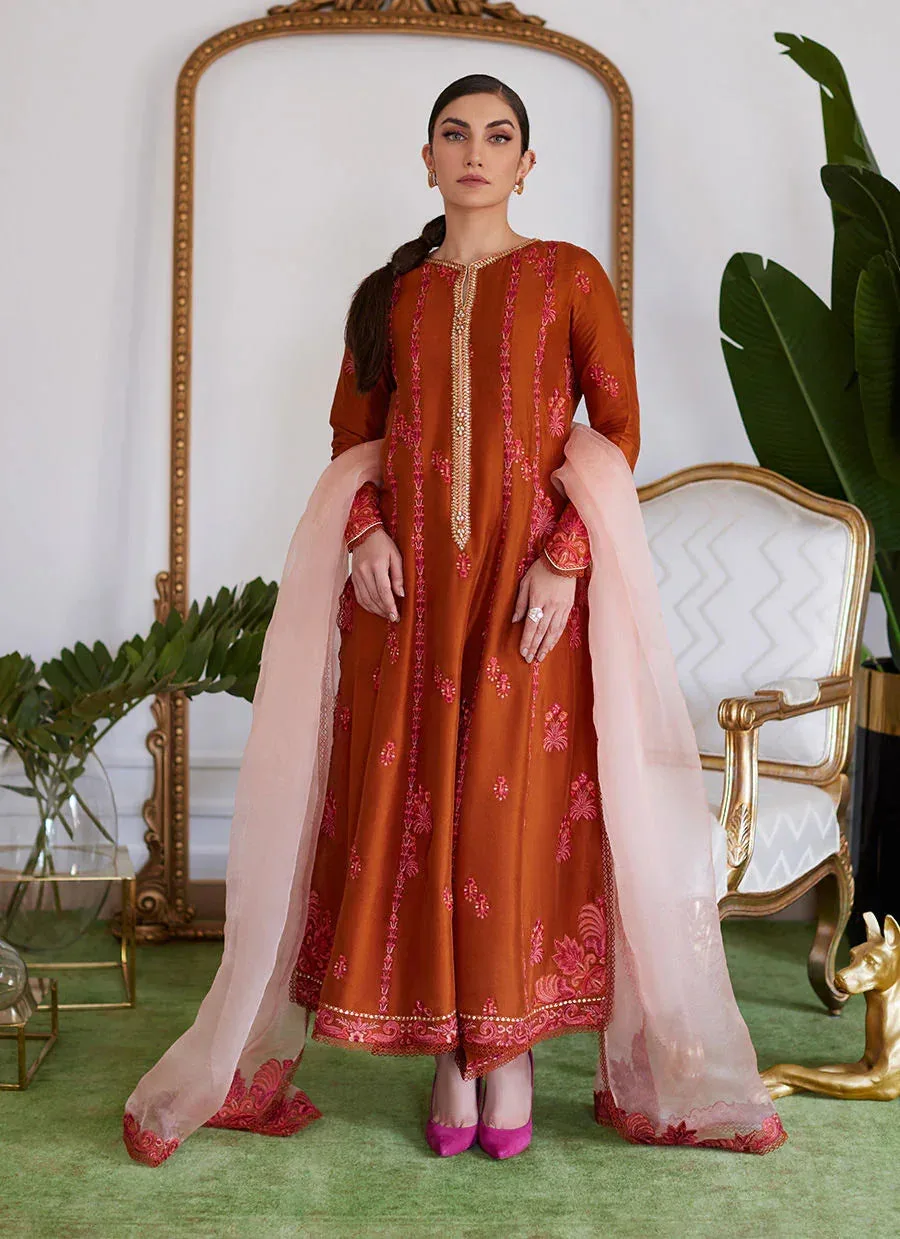 Farah Talib Aziz Luna Eid Collection 24 Pink Raw Silk – view 6 – Poshaq