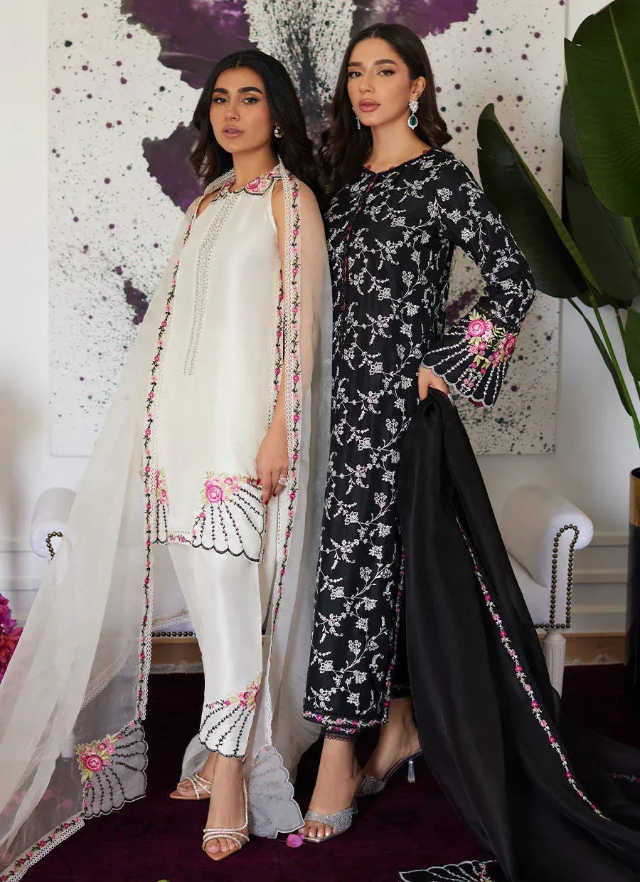 Farah Talib Aziz Luna Eid Collection 24 Black Raw Silk – view 4 – Poshaq