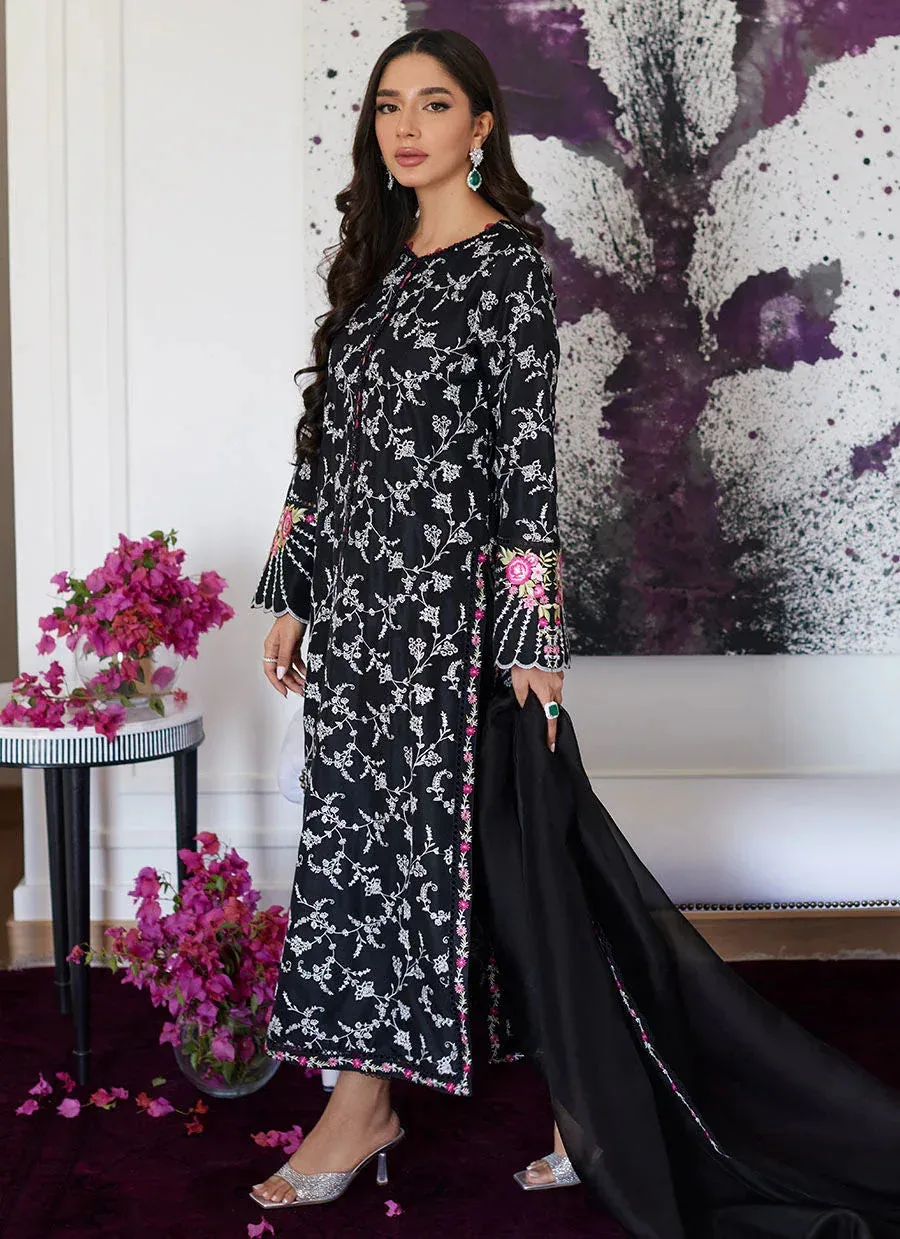 Farah Talib Aziz Luna Eid Collection 24 Black Raw Silk – view 5 – Poshaq