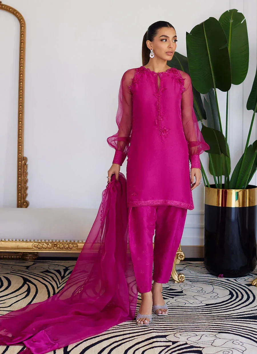 Farah Talib Aziz Luna Eid Collection 24 Pink Raw Silk – view 1 – Poshaq