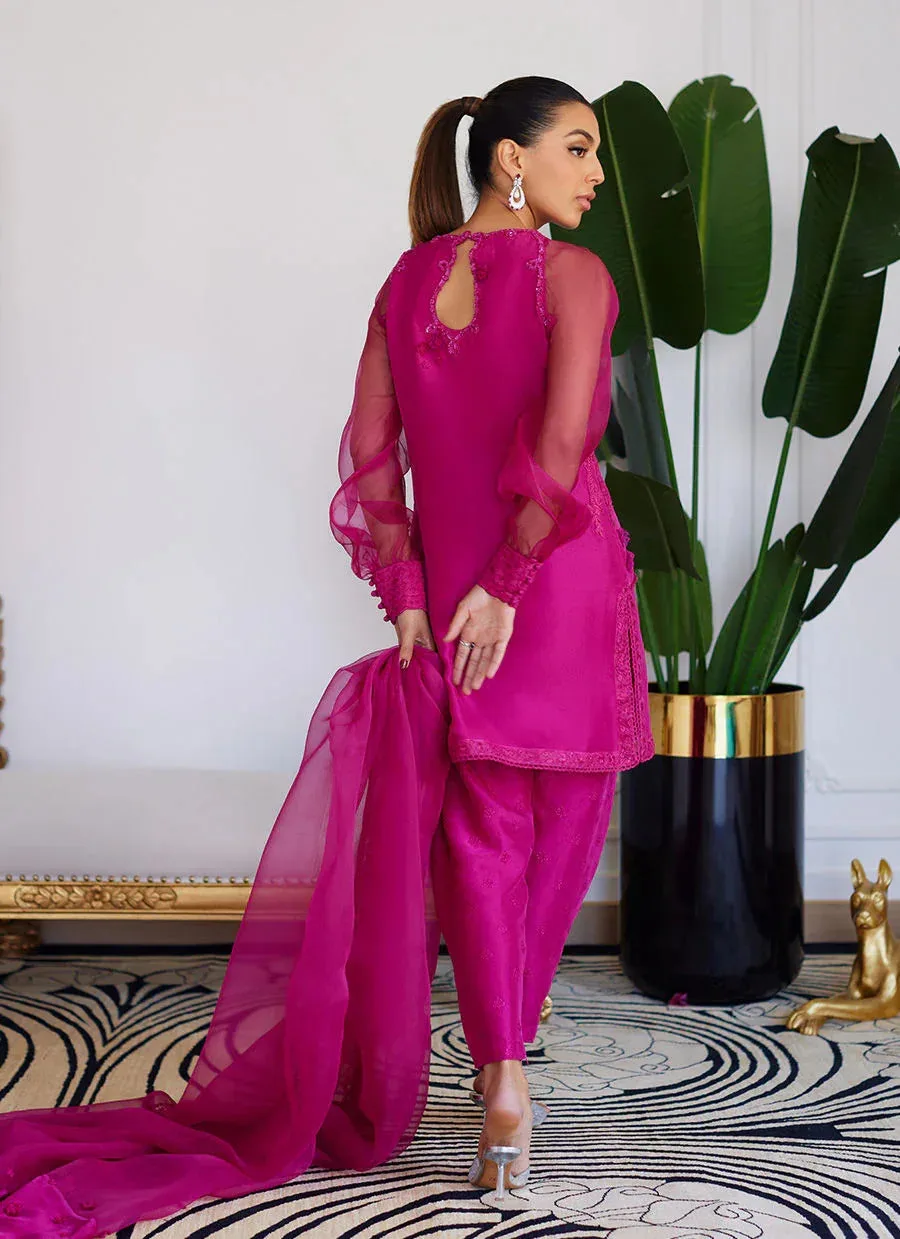 Farah Talib Aziz Luna Eid Collection 24 Pink Raw Silk – view 2 – Poshaq