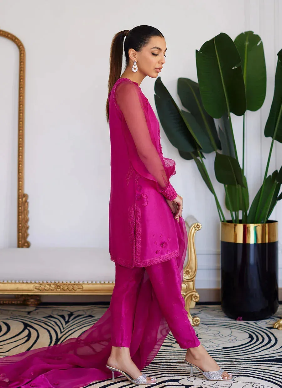 Farah Talib Aziz Luna Eid Collection 24 Pink Raw Silk – view 3 – Poshaq