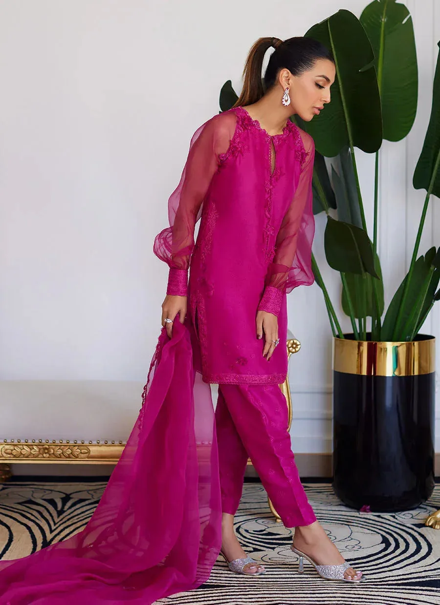 Farah Talib Aziz Luna Eid Collection 24 Pink Raw Silk – view 4 – Poshaq
