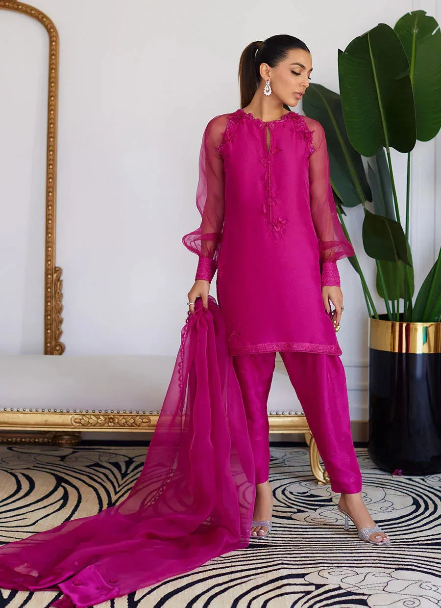 Farah Talib Aziz Luna Eid Collection 24 Pink Raw Silk – view 5 – Poshaq