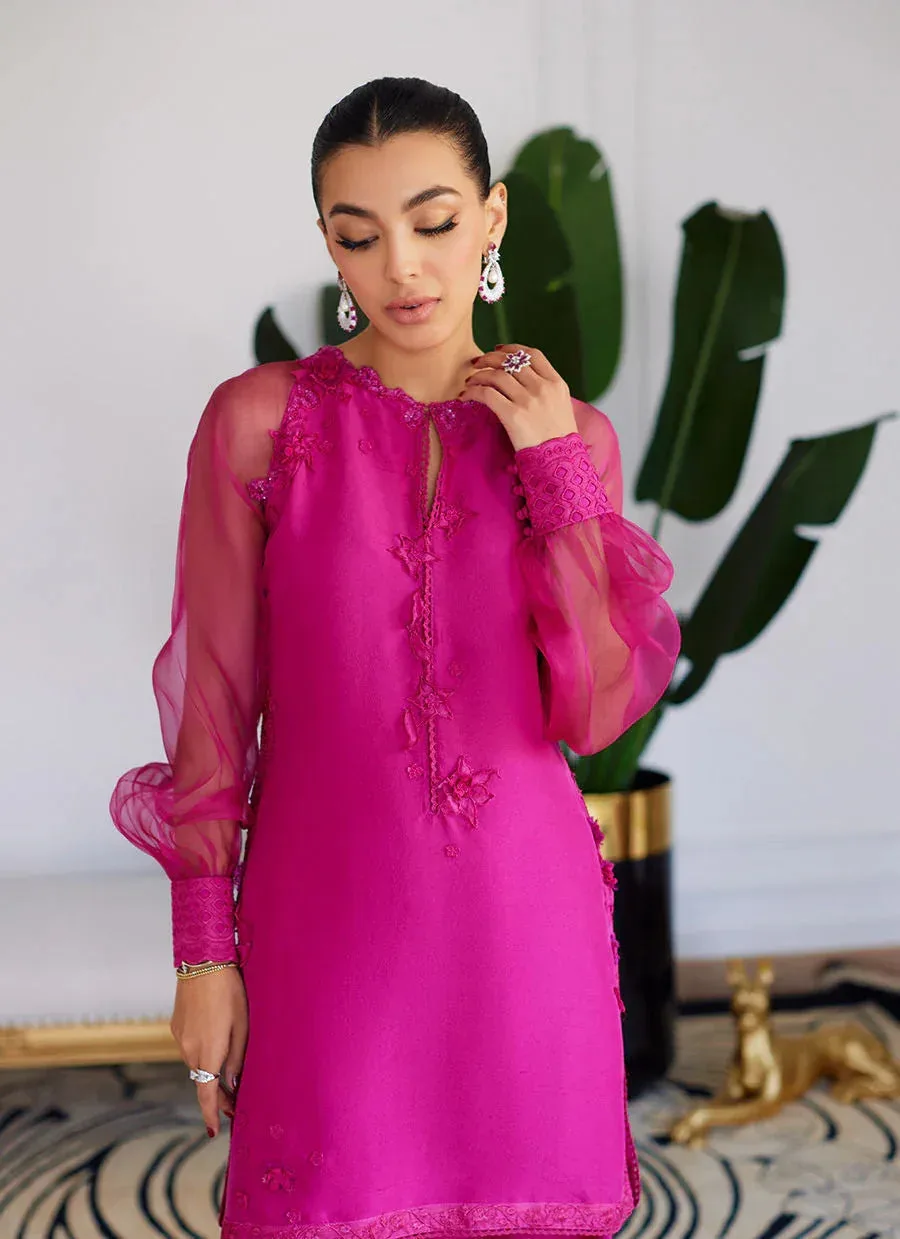 Farah Talib Aziz Luna Eid Collection 24 Pink Raw Silk – view 6 – Poshaq