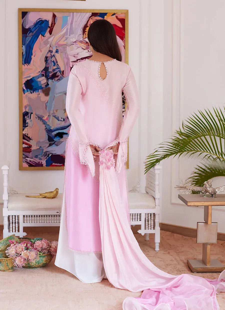 Farah Talib Aziz Luna Eid Collection 24 White Raw Silk – view 2 – Poshaq