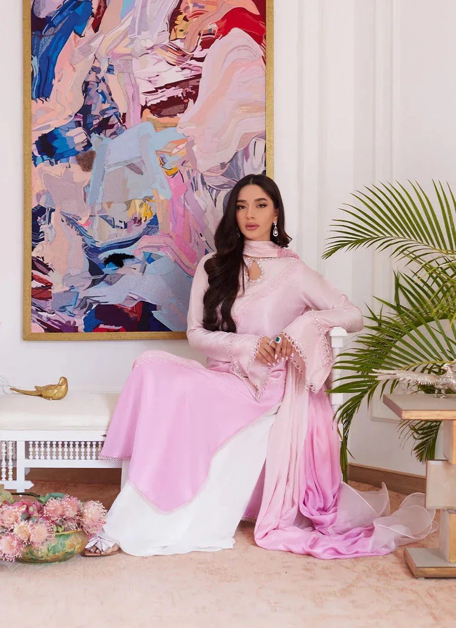 Farah Talib Aziz Luna Eid Collection 24 White Raw Silk – view 3 – Poshaq