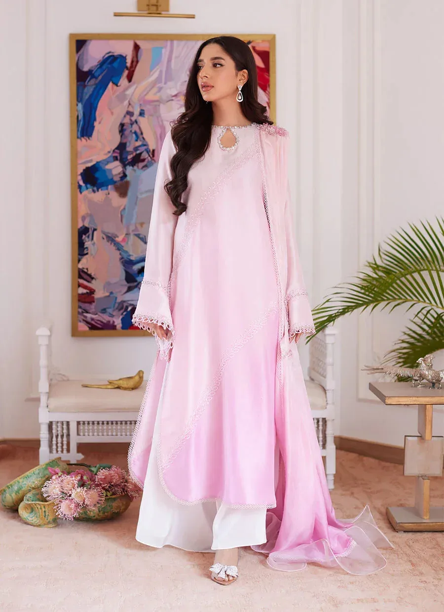 Farah Talib Aziz Luna Eid Collection 24 White Raw Silk – view 4 – Poshaq