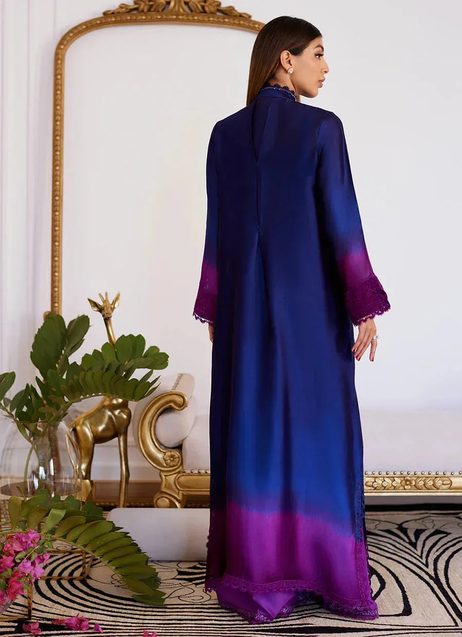 Farah Talib Aziz Luna Eid Collection 24 Magenta Raw Silk – view 2 – Poshaq