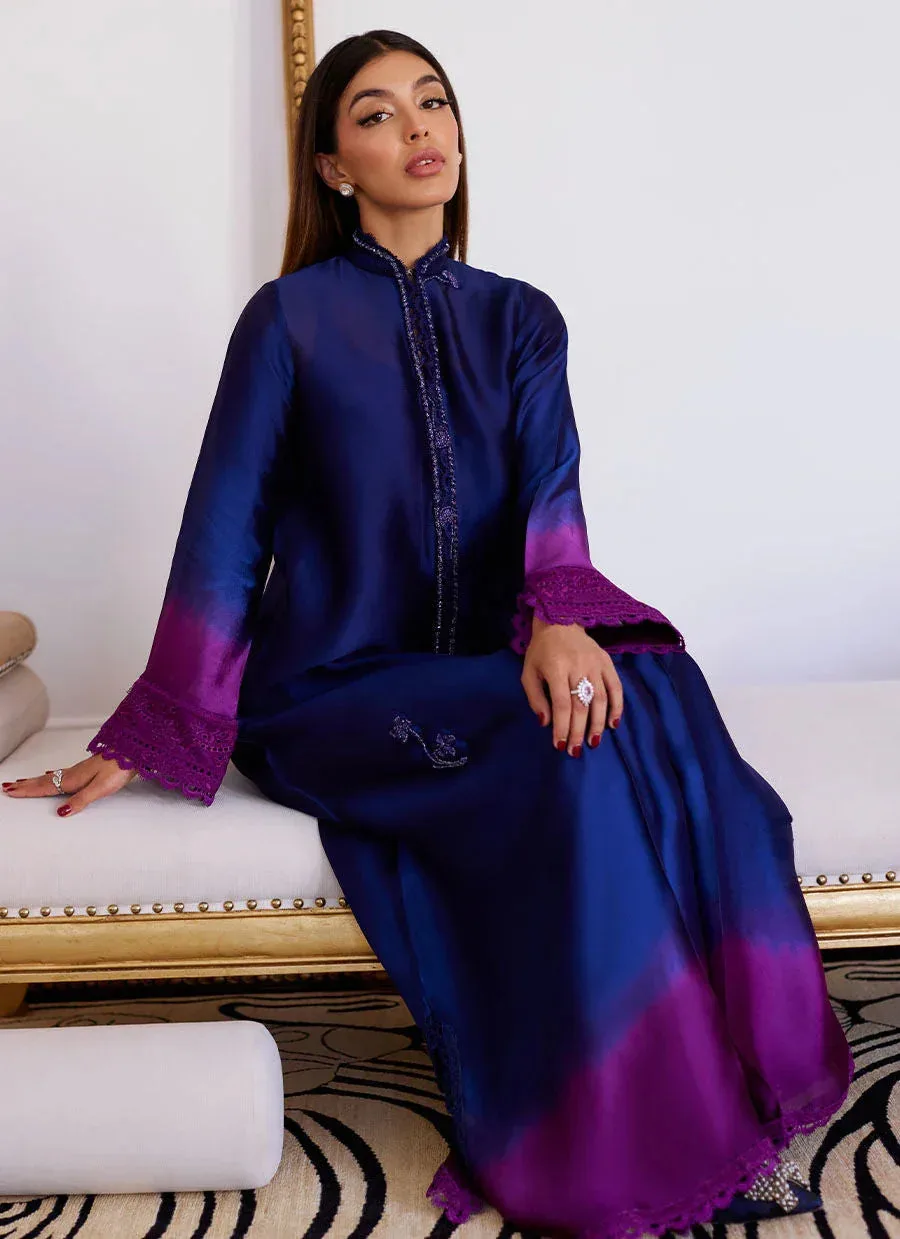 Farah Talib Aziz Luna Eid Collection 24 Magenta Raw Silk – view 3 – Poshaq