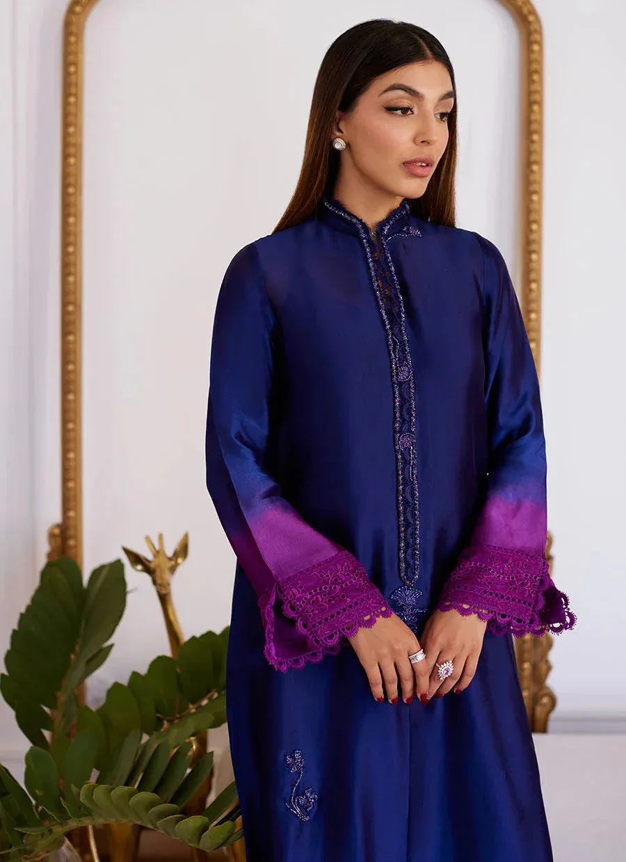 Farah Talib Aziz Luna Eid Collection 24 Magenta Raw Silk – view 6 – Poshaq