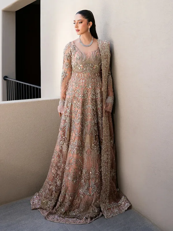Epoque Reverie Eternelle Blush Pink Organza – view 1 – Poshaq