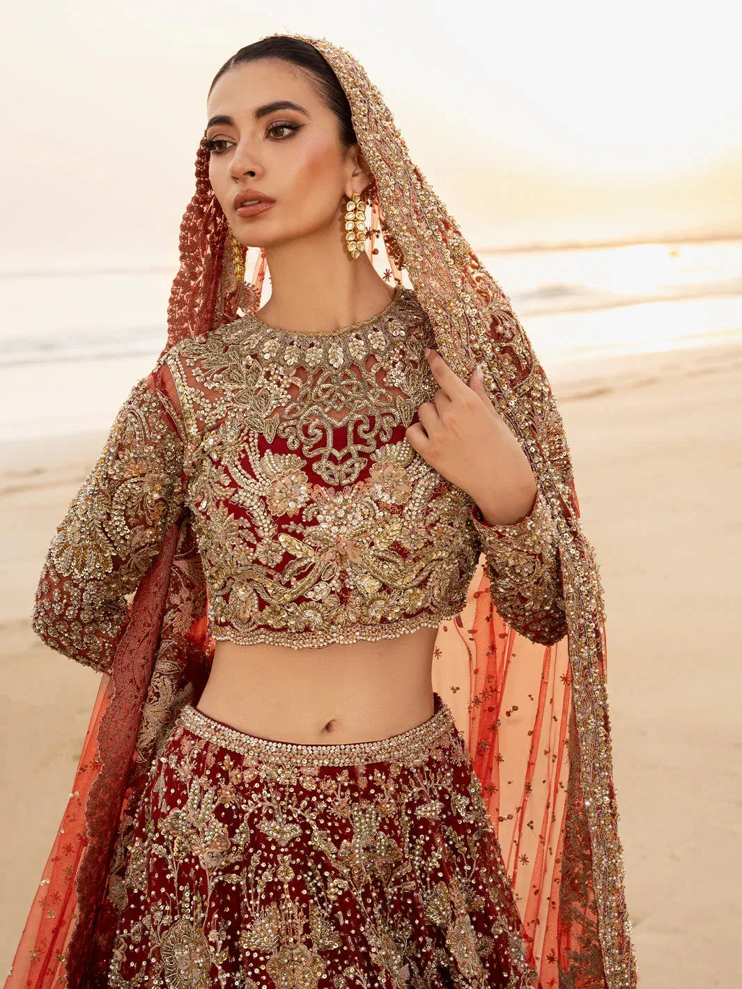Epoque Reverie Eternelle Maroon Raw Silk – view 3 – Poshaq
