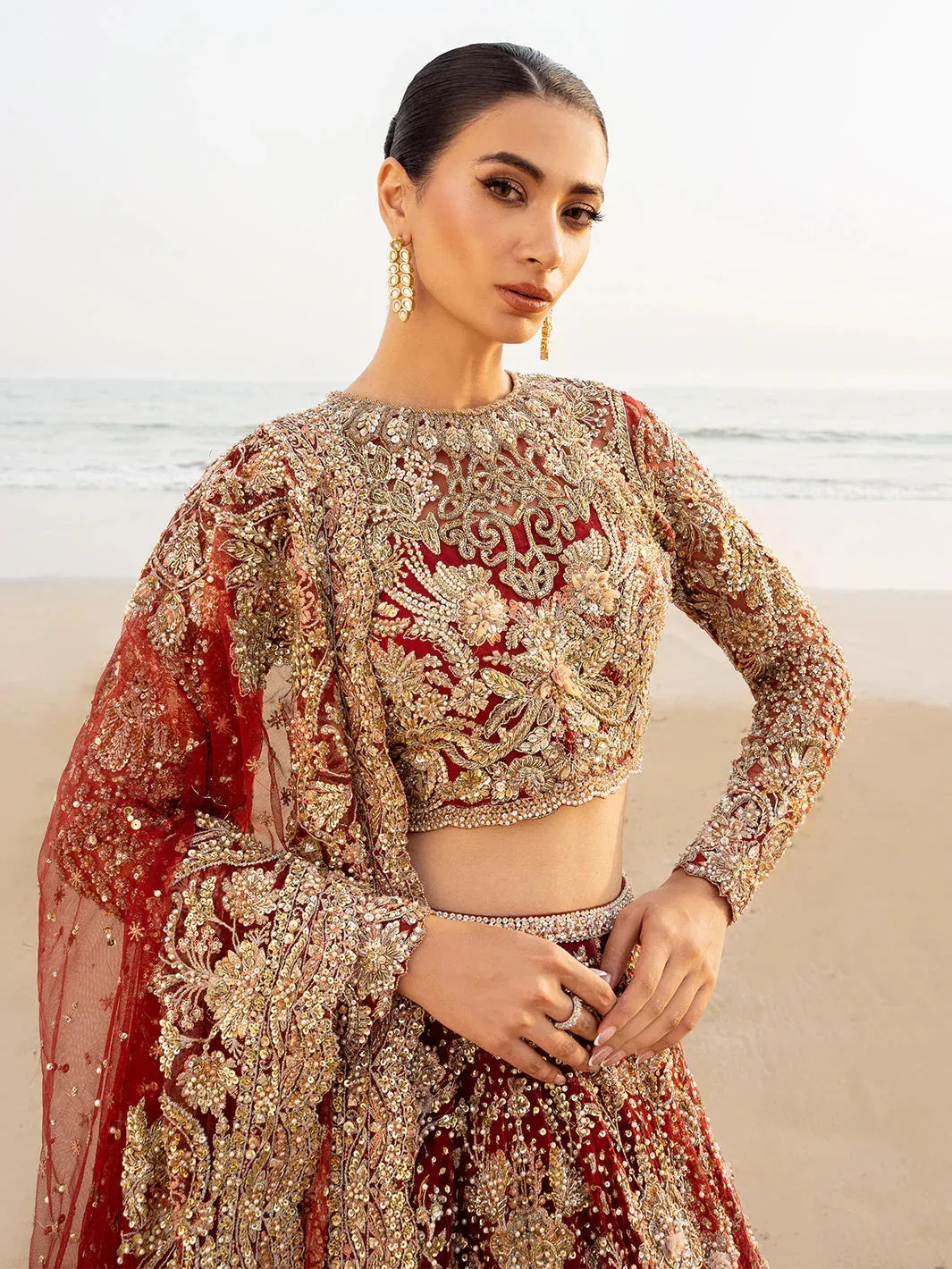 Epoque Reverie Eternelle Maroon Raw Silk – view 6 – Poshaq