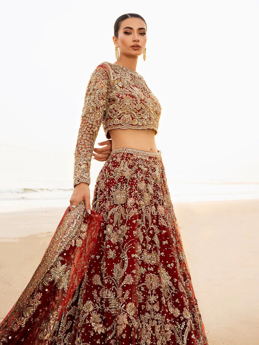 Epoque Reverie Eternelle Maroon Raw Silk – view 7 – Poshaq