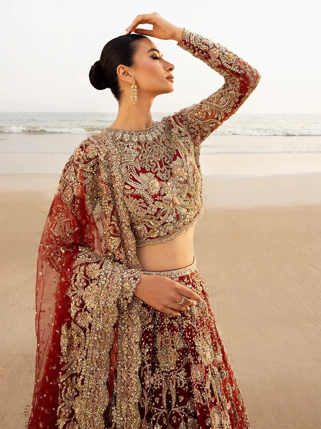 Epoque Reverie Eternelle Maroon Raw Silk – view 8 – Poshaq