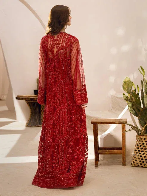 Epoque Le Tresor Luxury Pret Red Raw Silk – view 2 – Poshaq