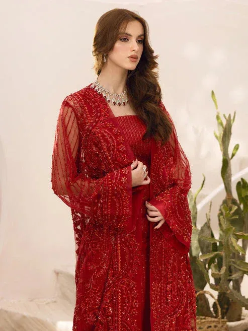 Epoque Le Tresor Luxury Pret Red Raw Silk – view 6 – Poshaq