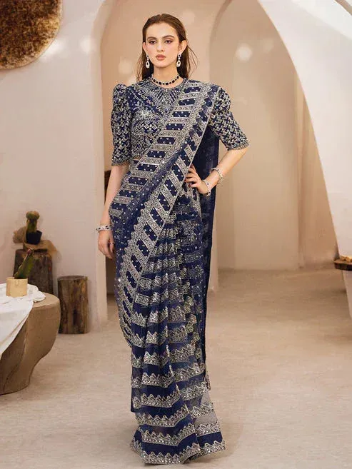 Epoque Le Tresor Luxury Pret Navy Blue Net – view 1 – Poshaq