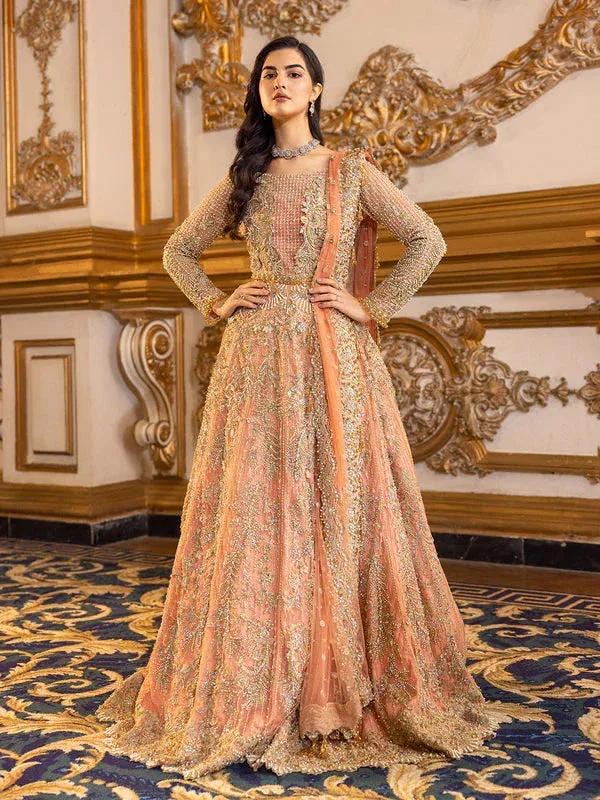 Epoque Reverie Bridals Peach Organza – view 1 – Poshaq