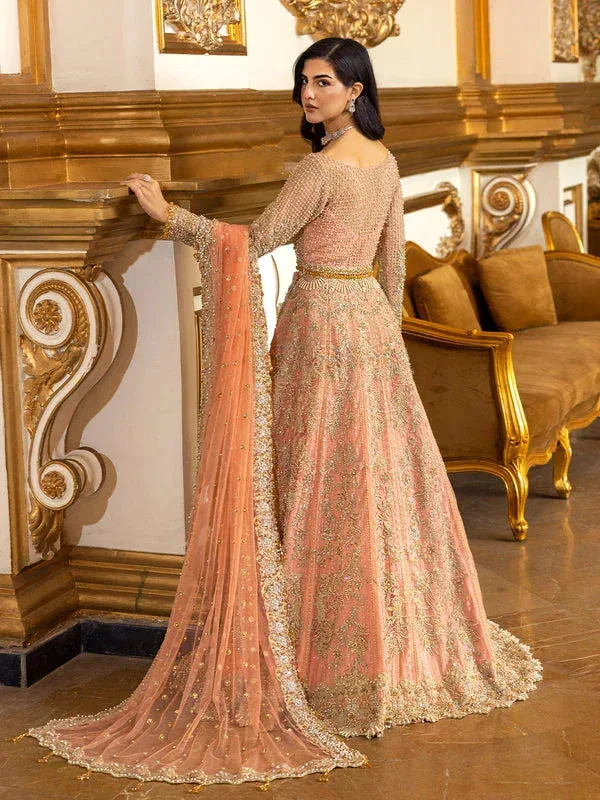 Epoque Reverie Bridals Peach Organza – view 2 – Poshaq