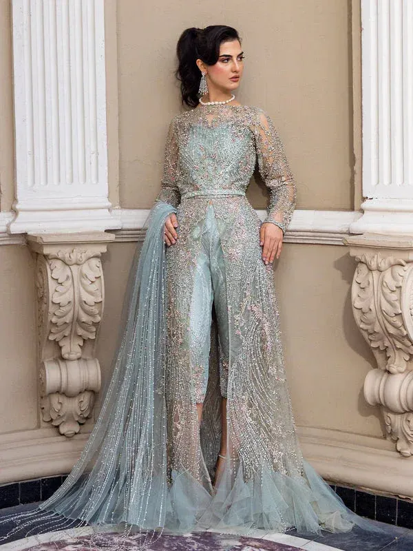 Epoque Reverie Bridals Blue Raw Silk – view 1 – Poshaq