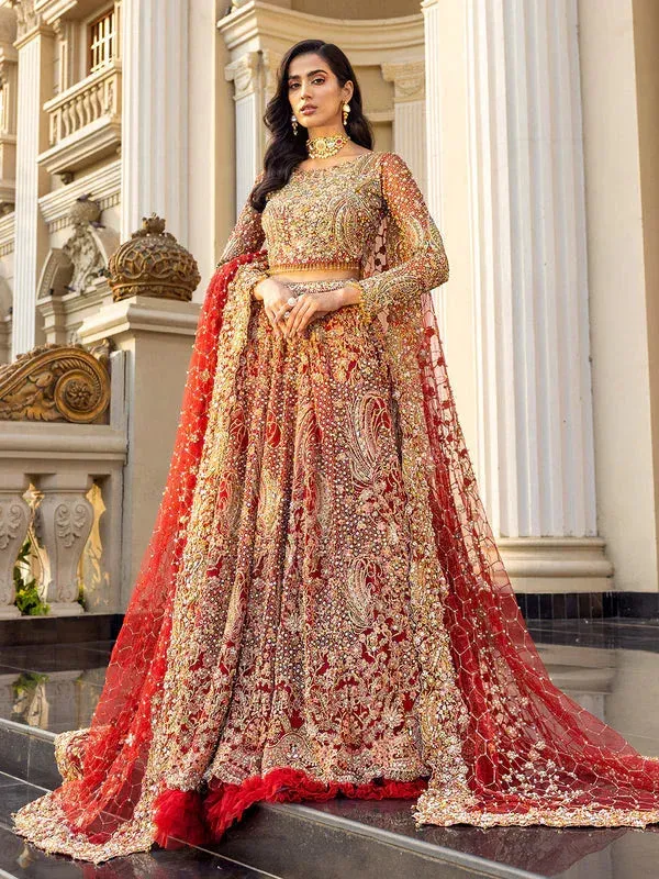 Epoque Reverie Bridals Maroon Raw Silk – view 1 – Poshaq