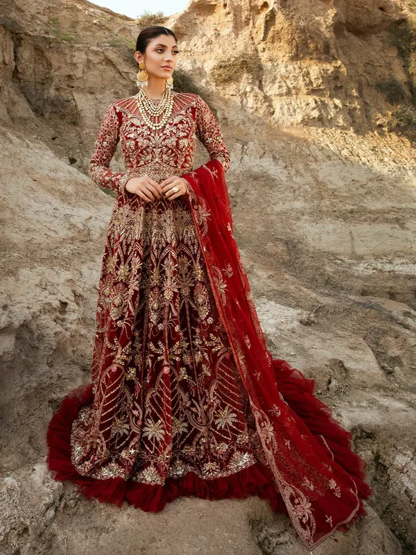 Epoque Dawn of Love Red Raw Silk – view 1 – Poshaq
