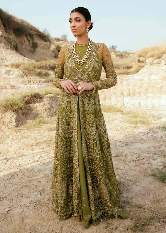 Epoque Dawn of Love Green Raw Silk – view 1 – Poshaq