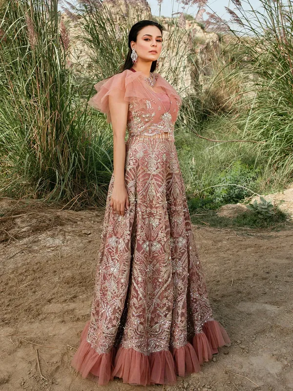 Epoque Dawn of Love Peach Raw Silk – view 1 – Poshaq
