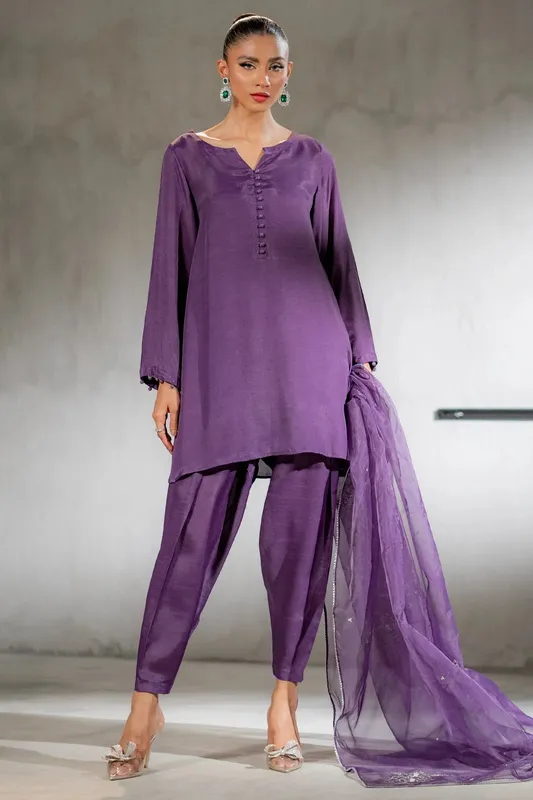 Ego Diva Premium Purple Raw Silk – view 1 – Poshaq