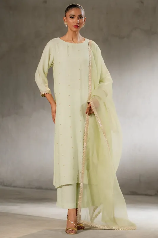 Ego Diva Premium Mint Green Raw Silk – view 1 – Poshaq