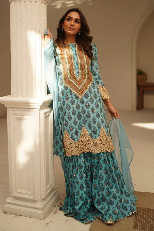 Ego Diva Premium Sky Blue Cotton – view 1 – Poshaq