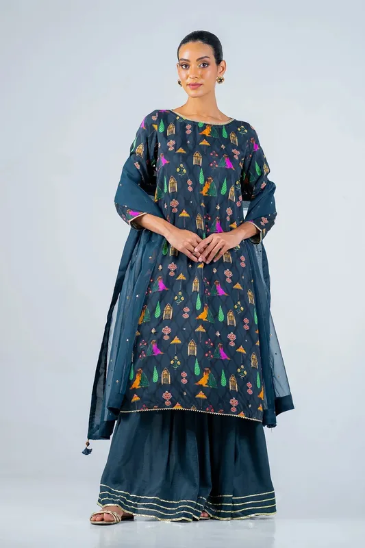 Ego Diva Premium Teal Blue Viscose – view 1 – Poshaq