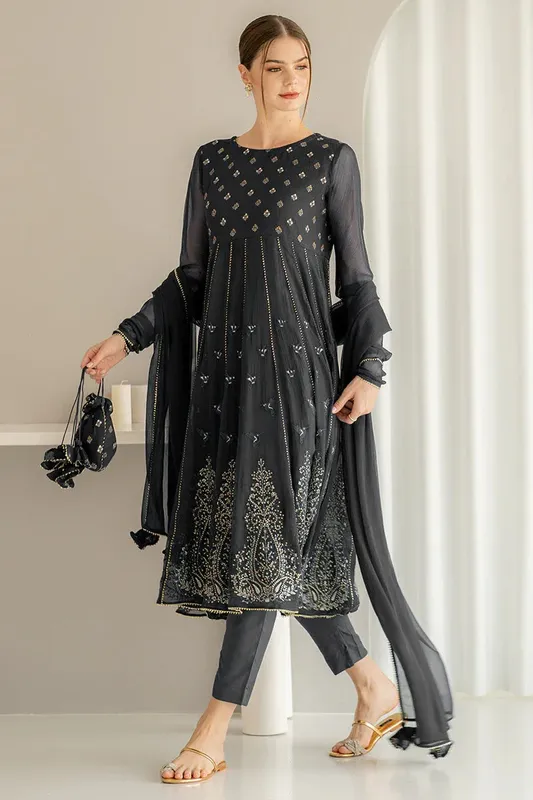 Ego Diva Premium Black Chiffon – view 1 – Poshaq